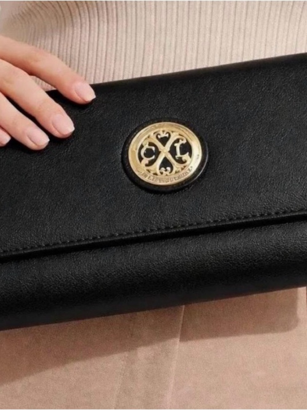 Christian Lacroix Paris Caviar Clutch - Black